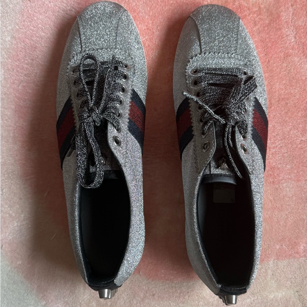 Gucci silver Sneakers with glitter studs